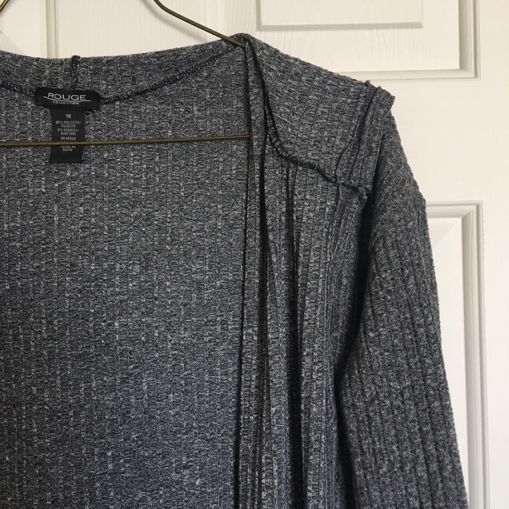 Rouge Collection Long Ribbed Cardigan - Picture 4 of 7